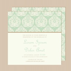 Wedding invitation card with beautiful floral background