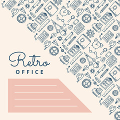 Business doodle retro office background, vector
