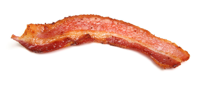 Cooked Bacon Strip Isolated