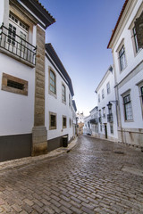 Fototapeta na wymiar historical streets on the old town of Faro, Portugal.