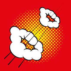 Comic Style Running Effect Isolated On Background