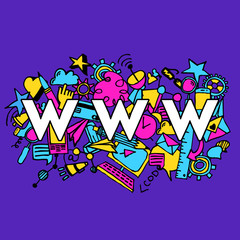 Social doddle vector background