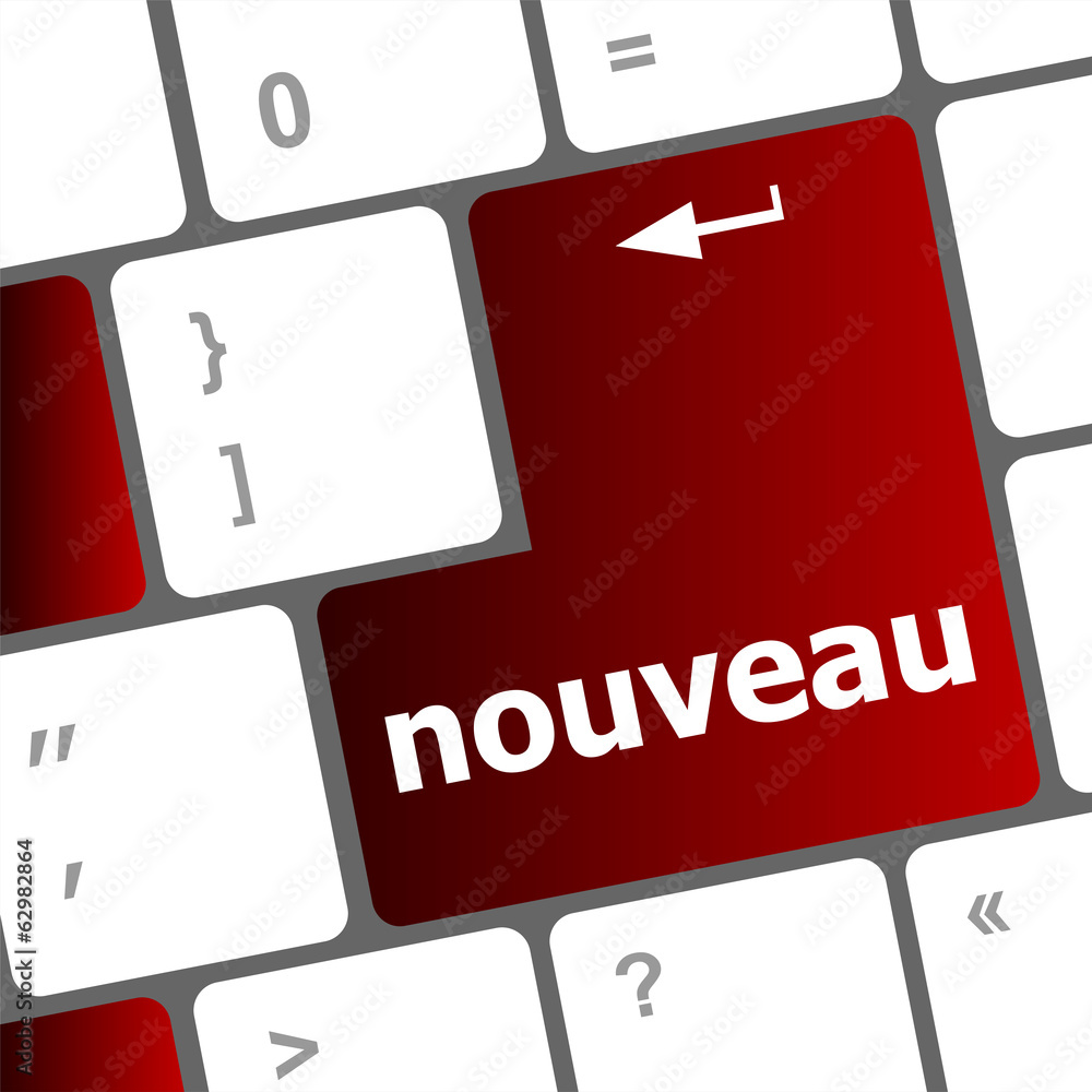 Poster nouveau button on computer keyboard key