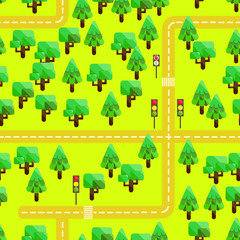 seamles abstract background with a tree in a flat style