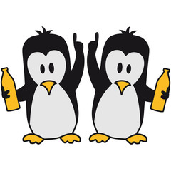 Betrunken Saufen Party Team 2 Pinguine