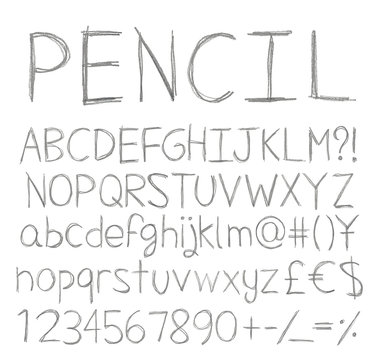Pencil texture handwriting font.