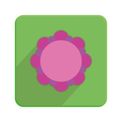 Stylish Colorful Floral Icon On Green Button