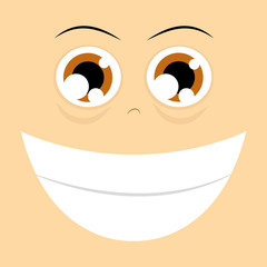 Funny Cartoon Character Face Illustration Editable