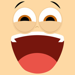 Funny Cartoon Character Face Illustration Editable
