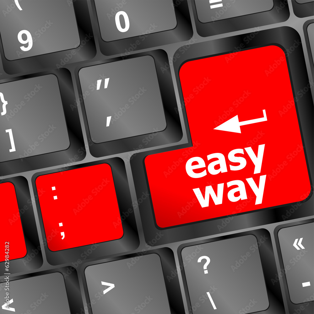 Poster easy way button on computer keyboard pc key
