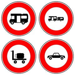 Transports en 4 panneaux de signalisation	