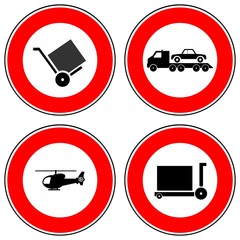 Transports en 4 panneaux de signalisation	