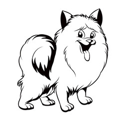 black and white drawing of the dog