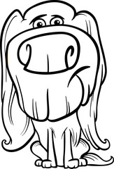 hairy dog cartoon coloring page