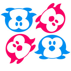 4 Süße Niedliche Kleine Pinguin Babys Kinder © Style-o-Mat-Design