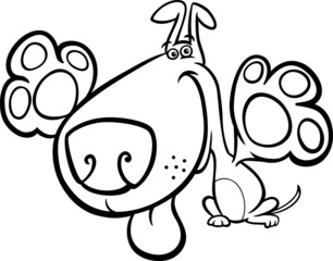 cute dog cartoon for coloring book
