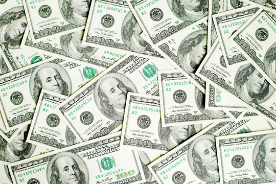 Background with money american hundred dollar bills