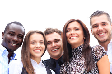 Group of business people laughing and smiling 
