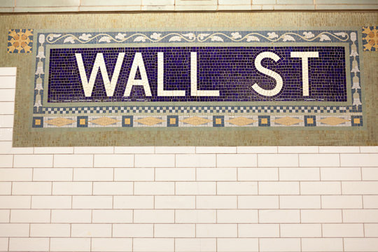 Wall Street Subway Station sign