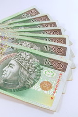 banknoty 100 PLN - obrazy, fototapety, plakaty