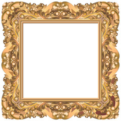 Cadre rococo carré or