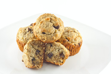 Banana Chocolate Chip Walnut Muffins