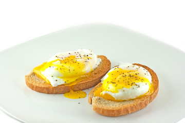 Poached Eggs On Rye Toast