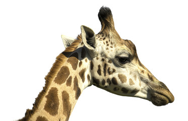 Giraffe head on a white background