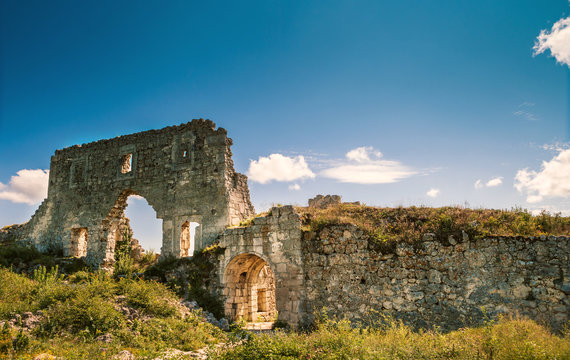 Ruins of citadel. Mangup Kale, Crimea, Ukraine