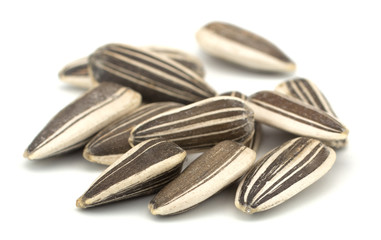 Sunflower seeds isolated on white background