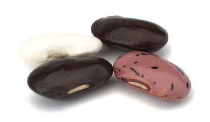 Dried kidney legumes haricot beans isolated on white background