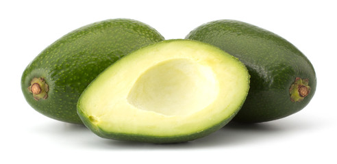 Fresh avocado fruit isolated on white background