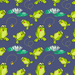 Frog and flies background