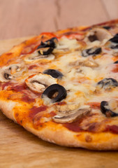 mushroom and olive pizza