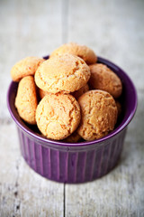meringue almond cookies in bowl