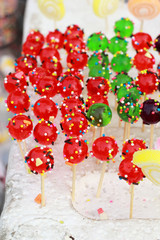 Fototapeta na wymiar colored candies arranged in a row.