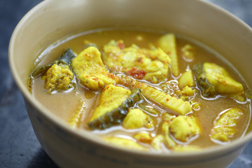 yellow sea food curry in thai food