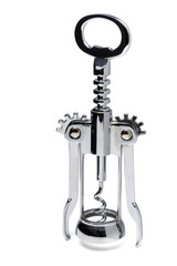 corkscrew opener isolated on a white background.