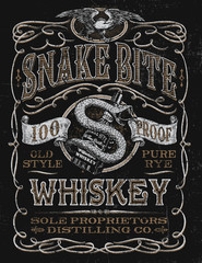 Vintage Whiskey Label T-shirt Graphic - 62997275