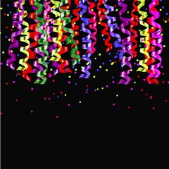 confetti and ribbons