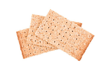 salt diet crackers on white background