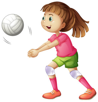 A young volleyball player