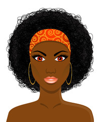 Face of beautiful African black woman