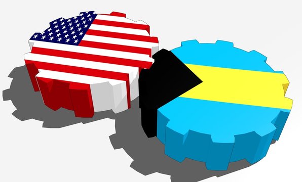 usa and bagamas national flags