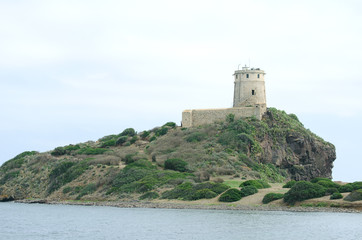 Fortress on the hill on the peninsula.