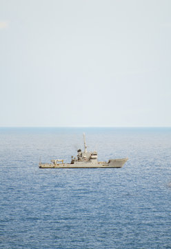 Patrol ship in international waters.