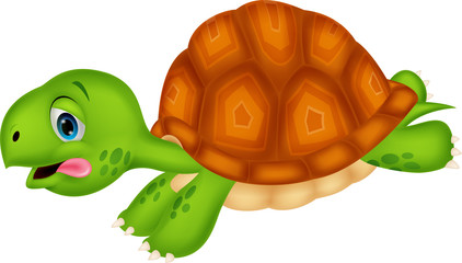 Cute turtle cartoon running