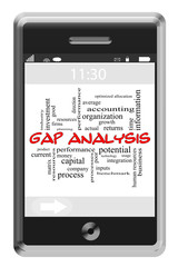Gap Analysis Word Cloud Concept on Touchscreen Phone