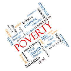 Poverty Word Cloud Concept Angled