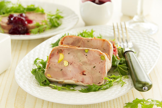 Duck Terrine With Pistachios And Cherries.